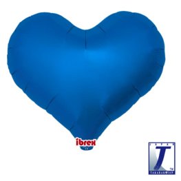 (image for) 18" Metallic Blue Jelly Heart Foil Balloons Pack of 5