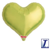 18" Metallic Lime Green Jelly Heart Foil Balloons Pack of 5