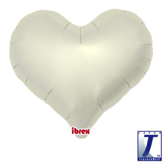 (image for) 18" Metallic Ivory Jelly Heart Foil Balloons Pack of 5