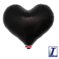 18" Metallic Black Jelly Heart Foil Balloons Pack of 5