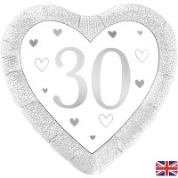 (image for) 18" Happy 30th Anniversary Heart Foil Balloons
