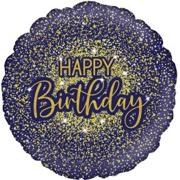 (image for) 18" Happy Birthday Blue Glitter Foil Balloons