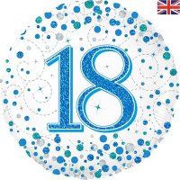 (image for) 18" Blue Sparkling Fizz 18th Birthday Foil Balloons
