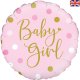 (image for) 18" Sparkling Baby Girl Dots Holographic Foil Balloons