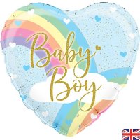 (image for) 18" Pastel Rainbow Baby Boy Holographic Foil Balloons