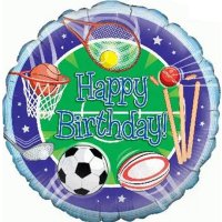 (image for) 18" Happy Birthday Sports Foil Balloons