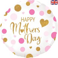 (image for) 18" Pink Confetti Mothers Day Holographic Foil Balloons