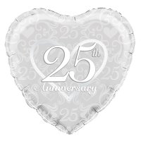 18" Happy 25th Anniversary Filigree Foil Balloons