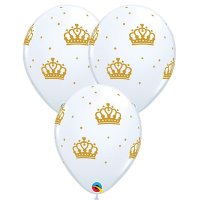 11" Gold Crowns Latex Balloons 6pk