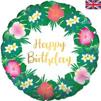 18" Happy Birthday Hawaiian Foil Balloons
