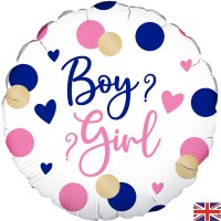 18" Pink And Navy Gender Reveal Foil Balloons