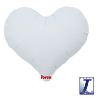 25" White Jelly Heart Foil Balloons Pack of 5