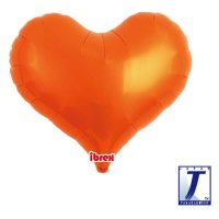 25" Metallic Orange Jelly Heart Foil Balloons Pack Of 5