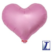 25" Metallic Pink Jelly Hearts Foil Balloons Pack Of 5