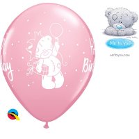 (image for) 11" Pink Tatty Teddy Birthday Latex Balloons 25pk