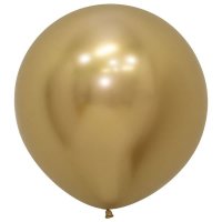 24" Reflex Gold Latex Balloons 3pk
