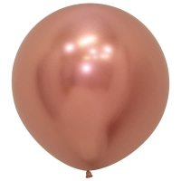 24" Reflex Rose Gold Latex Balloons 3pk
