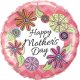 18" Mothers Day Floral Chevron Foil Balloons