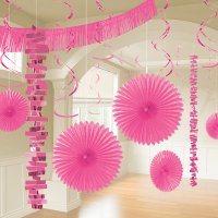Bright Pink Room Decorating Kits 18pk