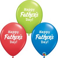 (image for) 11" Happy Fathers Day Assorted Latex Balloons 50pk