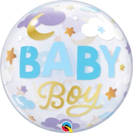 (image for) 22" Baby Boy Sweet Dreams Single Bubble Balloons