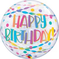 (image for) 22" Birthday Confetti & Streamers Single Bubble Balloons