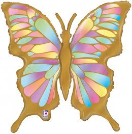 33" Opal Holographic Butterfly Foil Balloons