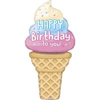 5' Happy Birthday To You Ice Cream Shape Balloons