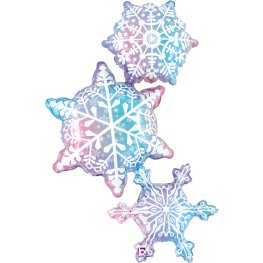 (image for) 50" Snowflake Trio Supershape Foil Balloons