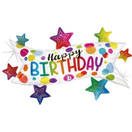 (image for) Birthday Banner Stars Shape Balloons