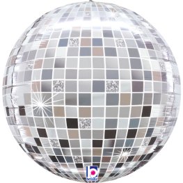 (image for) 15" Silver Disco Ball Globe Foil Balloons