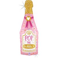 (image for) Pink Bubbly Champagne Bottle Shape Balloons