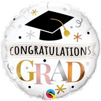 18" Rose Gold Congratulations Grad Foil Balloons