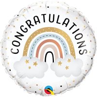 (image for) 18" Congratulations Boho Rainbow Foil Balloons