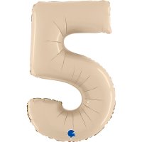 (image for) 26" Grabo Satin Cream Number 5 Shape Balloons