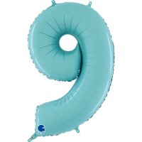 26" Pastel Blue Foil Number 9 Balloons