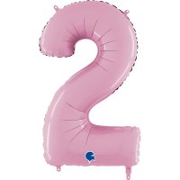26" Pastel Pink Foil Number 2 Balloons