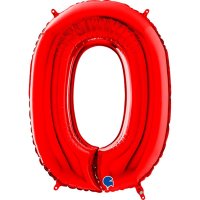 (image for) 26" Grabo Red Number 0 Shape Balloons