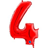 (image for) 26" Grabo Red Number 4 Shape Balloons