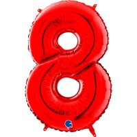 (image for) 26" Grabo Red Number 8 Shape Balloons