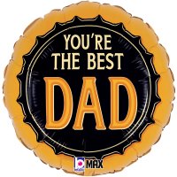 (image for) 18" Black & Gold Best Dad Foil Balloons