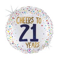 (image for) 18" Cheers To 21 Years Foil Balloons