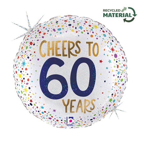 (image for) 18" Cheers To 60 Years Foil Balloons