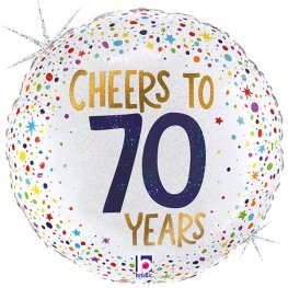 (image for) 18" Cheers To 70 Years Foil Balloon