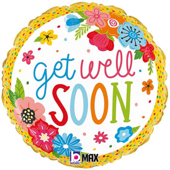 (image for) 18" Get Well Floral Foil Balloons