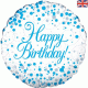 (image for) 18" Sparkling Fizz 'Happy Birthday' Blue Holographic