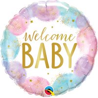 (image for) 18" Welcome Baby Watercolour Foil Balloons