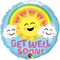18" Get Well Soon Sunny Smiles Foil Balloons