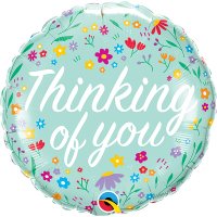 (image for) 18" Thinking Of You Petite Floral Foil Balloons