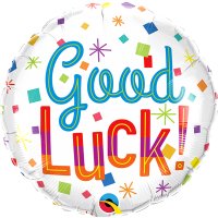 (image for) 18" Good Luck Colourful Confetti Foil Balloons